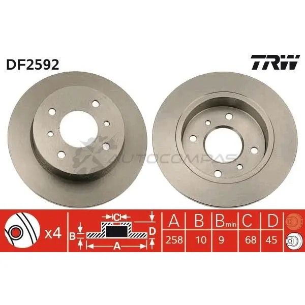 Тормозной диск TRW F LJT7I 1523611 df2592 3322936259206 изображение 0