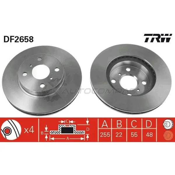 Тормозной диск TRW 1523670 3322937108381 D8S50 2 df2658 изображение 0