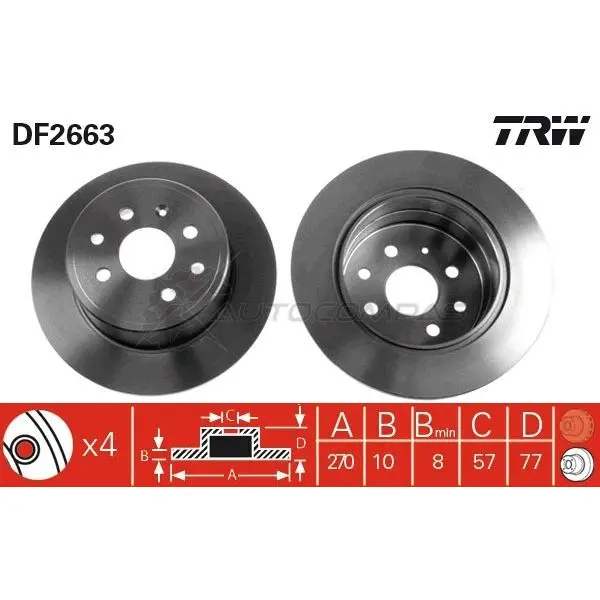 Тормозной диск TRW 8E XFN 3322937108435 df2663 1523674 - Изображение 1