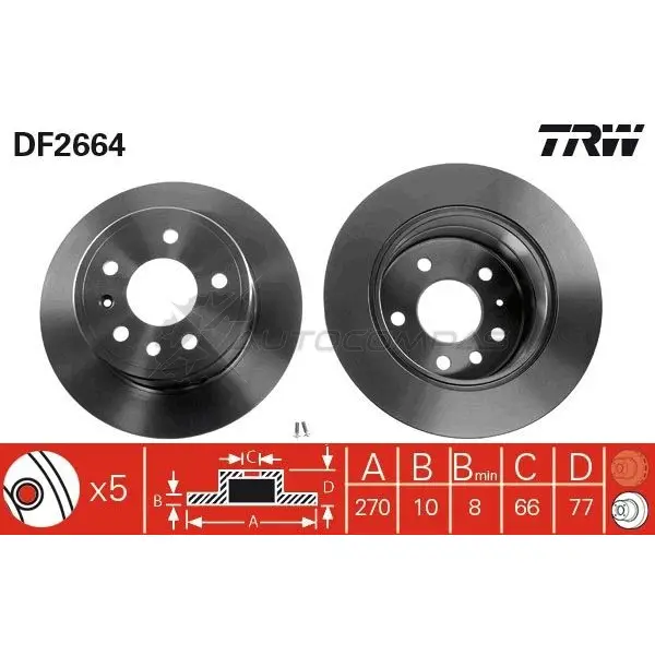 Тормозной диск TRW 1523675 3322937108442 1EGVN XS df2664 - Изображение 1