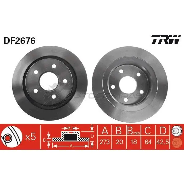 Тормозной диск TRW df2676 59IV TP 1523684 3322937108565 изображение 0