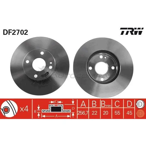 Тормозной диск TRW EKR L3Y df2702 1523699 3322937117482 - Изображение 1