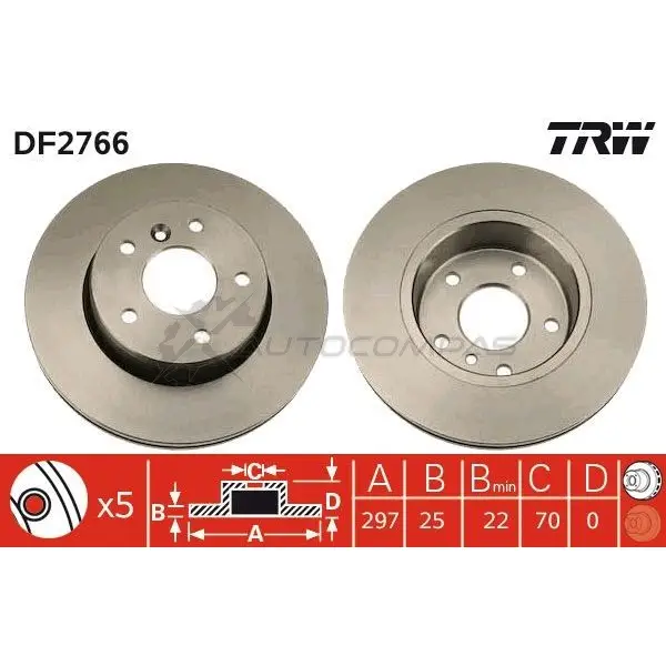 Тормозной диск TRW df2766 1523757 3322937184460 ZPWG U - Изображение 1
