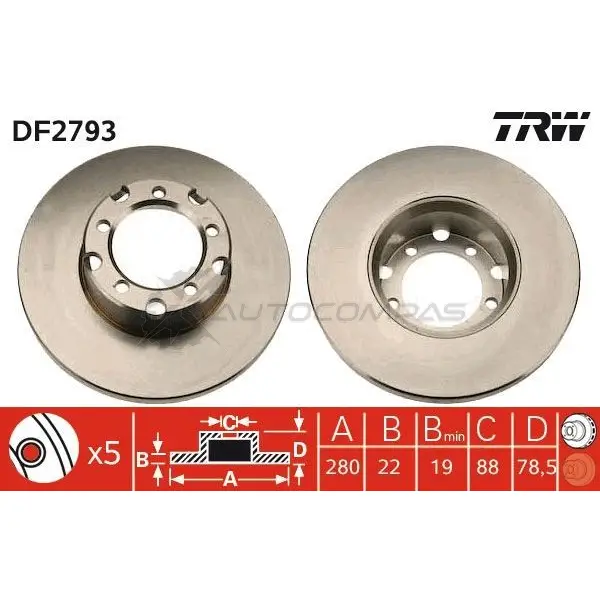 Тормозной диск TRW F1X3 BVU 1523784 df2793 3322937187119 - Изображение 1