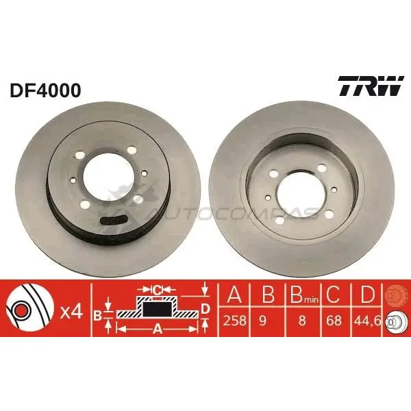 Тормозной диск TRW 1523839 3322937200559 Y 1YOY df4000 изображение 0