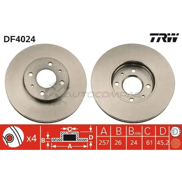 Тормозной диск TRW DV SWLQ df4024 3322937236763 1523861 - Изображение 1