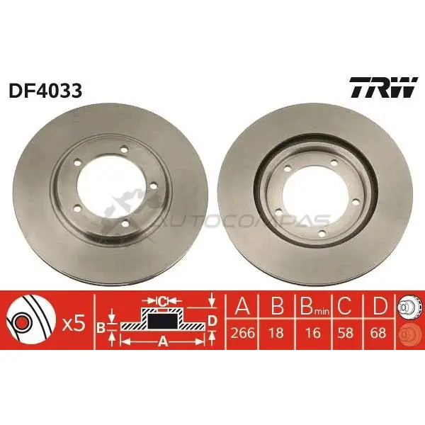 Тормозной диск TRW df4033 3322937237166 1523870 1 EL1JR - Изображение 1