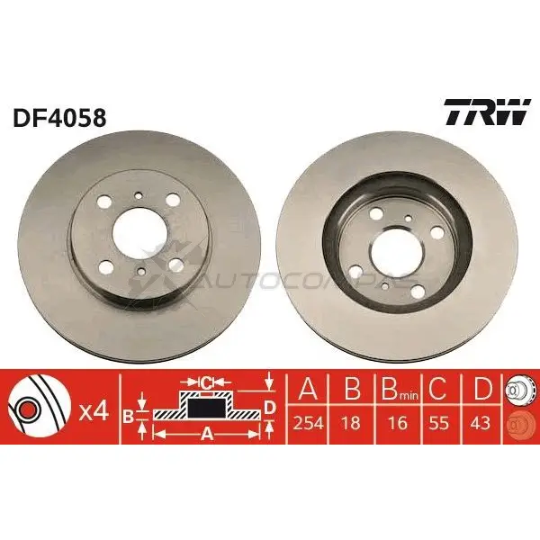 Тормозной диск TRW 7VZ OS 1523892 df4058 3322937275298 изображение 0