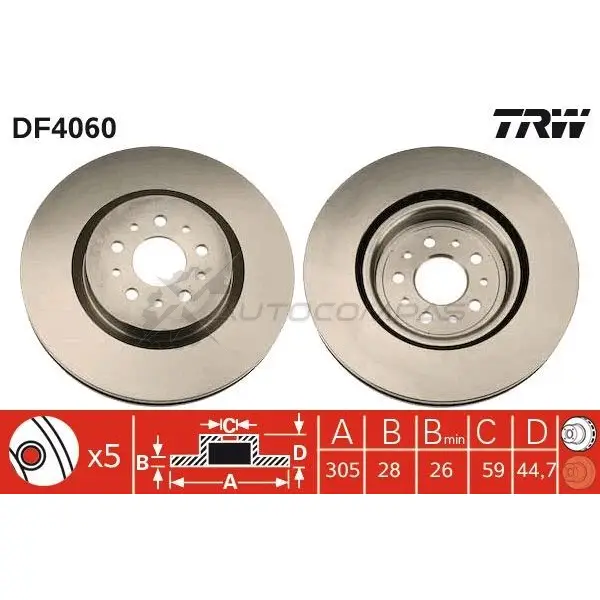 Тормозной диск TRW 6AFLI NF 3322937277698 1523894 df4060 - Изображение 1