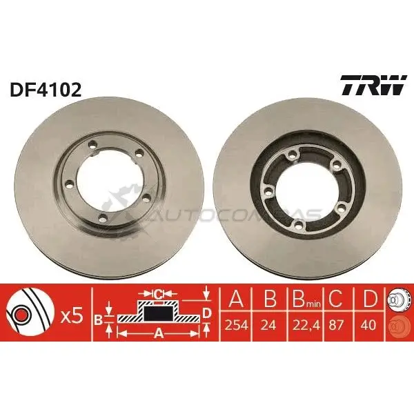 Тормозной диск TRW 1FND J9 1523923 df4102 3322937275496 изображение 0