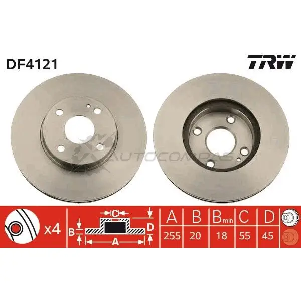 Тормозной диск TRW 3322937288632 9 TPF6VU df4121 1523942 изображение 0