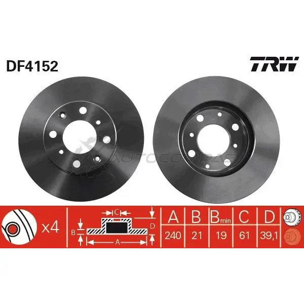 Тормозной диск TRW 1HP L5 1523970 3322937288946 df4152 изображение 0