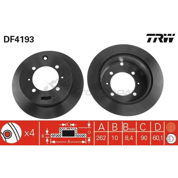 Тормозной диск TRW SL9 6L 1524005 3322937320912 df4193 изображение 0