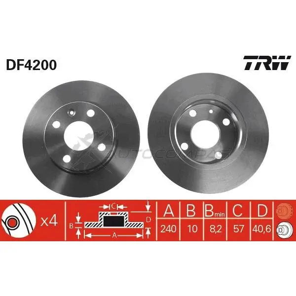 Тормозной диск TRW df4200 EUCNL F 3322937320981 1524012 изображение 0
