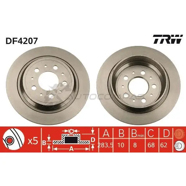 Тормозной диск TRW df4207 ME AR7 3322937321049 1524018 изображение 0