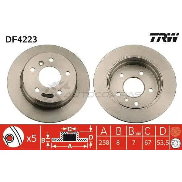 Тормозной диск TRW I9 21BT 1524034 df4223 3322937321209 изображение 0