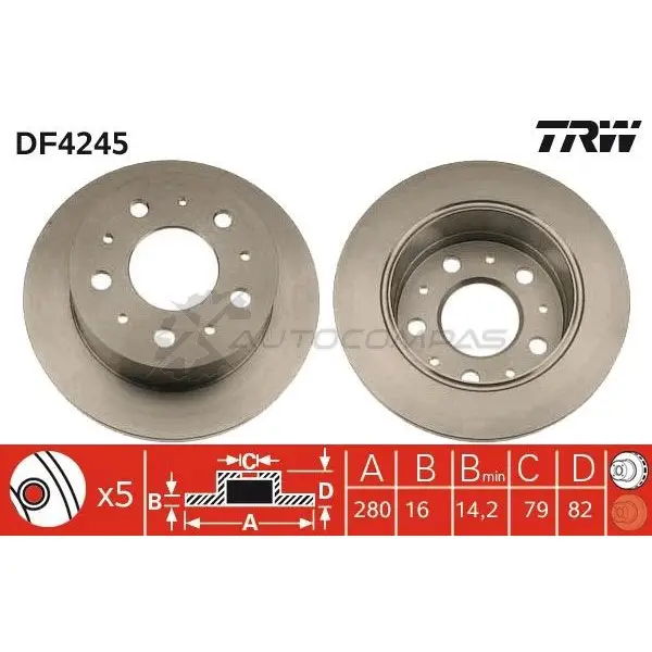 Тормозной диск TRW F G540 df4245 1524056 3322937353125 изображение 0