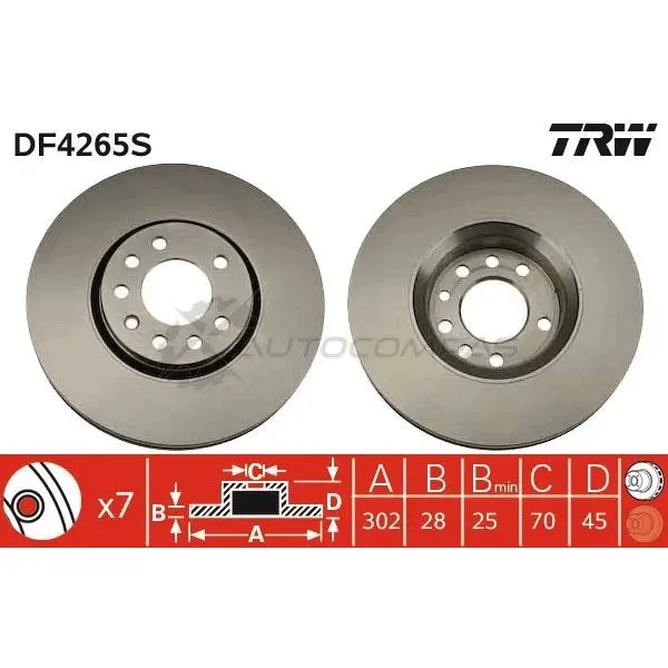 Тормозной диск TRW df4265s 1524078 3322937390045 S TZ1CKJ изображение 0