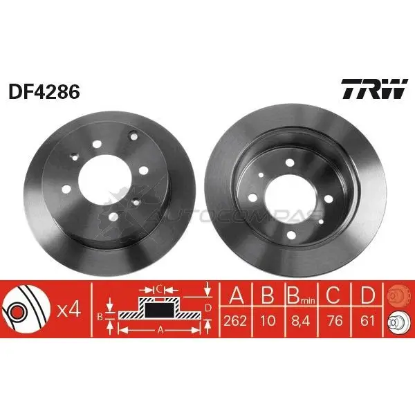 Тормозной диск TRW Z HTXG 3322937369751 df4286 1524101 - Изображение 1