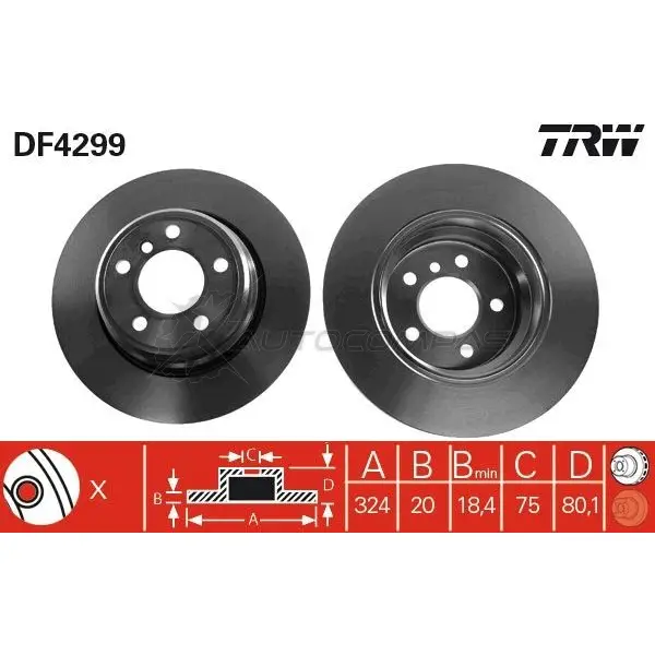Тормозной диск TRW 1524113 0B 5PL54 df4299 3322937369935 изображение 0