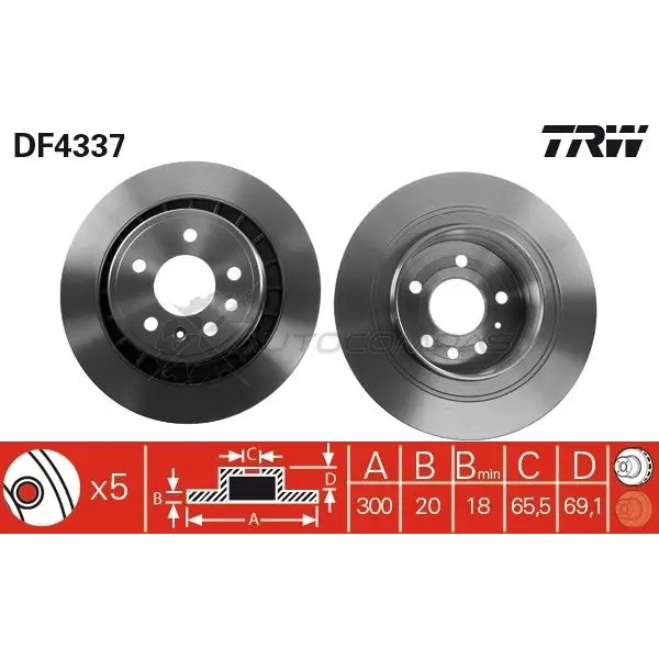 Тормозной диск TRW 1524141 3322937402199 U Y5NU df4337 - Изображение 1