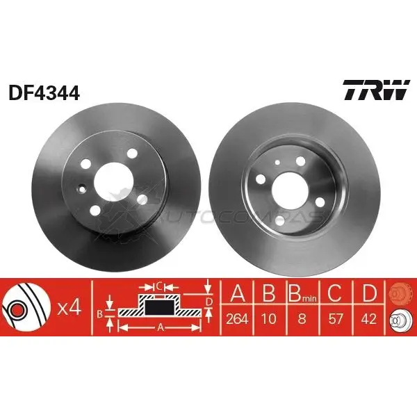 Тормозной диск TRW df4344 1524148 3322937402502 D Q8H4 - Изображение 1