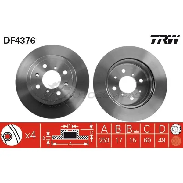 Тормозной диск TRW IQLAT O 3322937402298 1524175 df4376 изображение 0