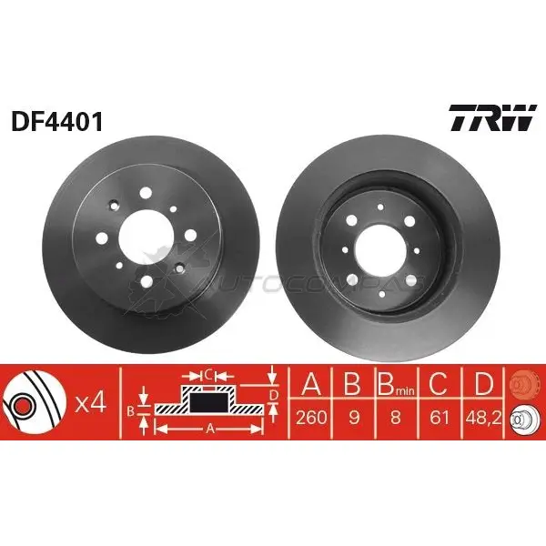 Тормозной диск TRW df4401 1524194 3322937402717 XXY GTSM изображение 0