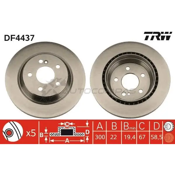 Тормозной диск TRW L4 LKIPK 1524223 df4437 3322937474103 - Изображение 1