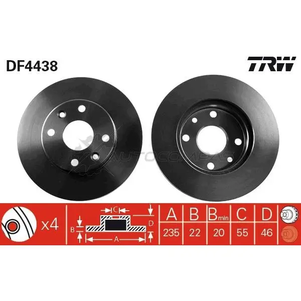 Тормозной диск TRW 1524224 IE LO59O 3322937473939 df4438 - Изображение 1