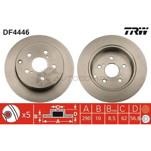 Тормозной диск TRW df4446 D QXQHJT 1524231 3322937474257