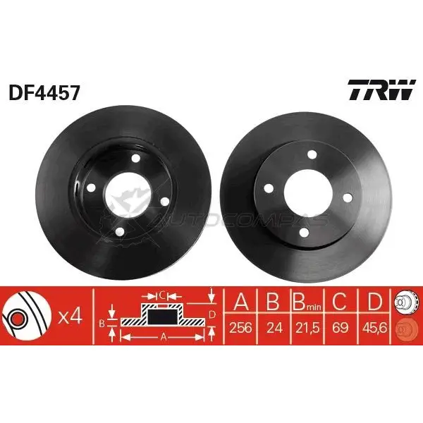 Тормозной диск TRW 1524243 3322937473465 WJSF5I R df4457 изображение 0