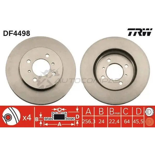 Тормозной диск TRW IT6IRV L df4498 1524277 3322937474110 изображение 0