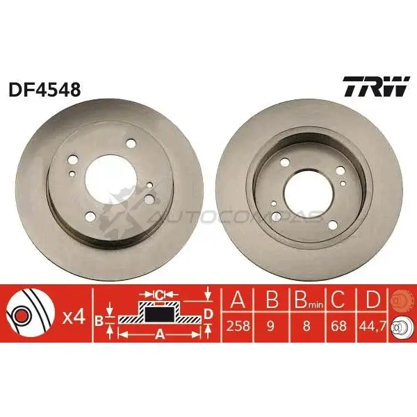 Тормозной диск TRW df4548 F8U 24 3322937474493 1524297 изображение 0