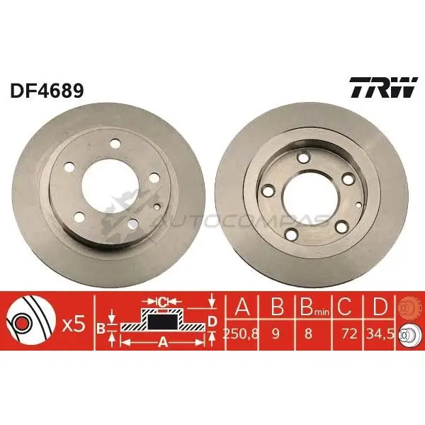 Тормозной диск TRW J V0FAS 3322937474455 1524311 df4689