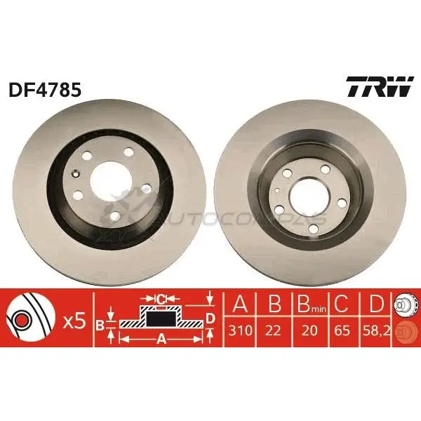 Тормозной диск TRW 1524353 3322937735358 df4785 LJ ZR2JD изображение 0