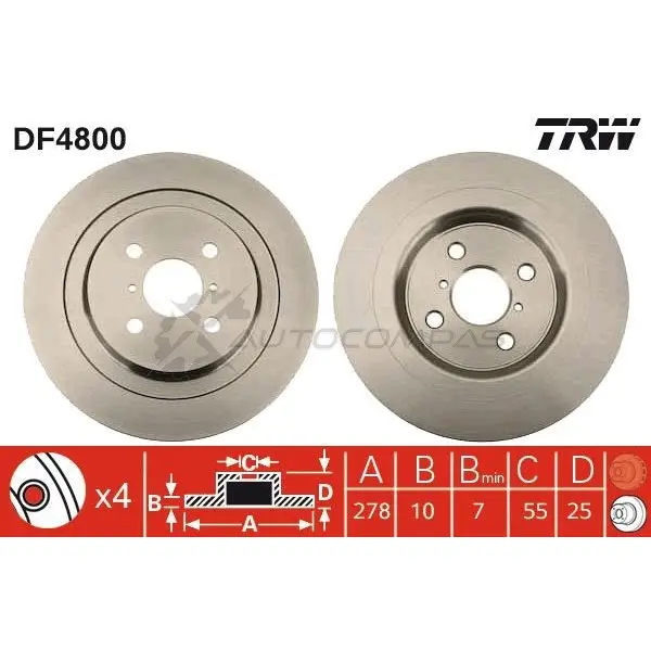 Тормозной диск TRW 1524361 DU14 219 3322937885206 df4800