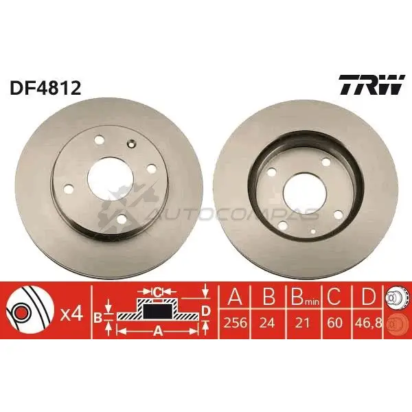 Тормозной диск TRW GD4 HXR 1524373 3322937885503 df4812