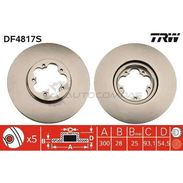 Тормозной диск TRW 1524378 df4817s A L6EWD 3322937885640