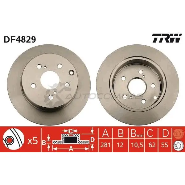 Тормозной диск TRW 1524389 df4829 3322937891702 B0 ASVJ изображение 1