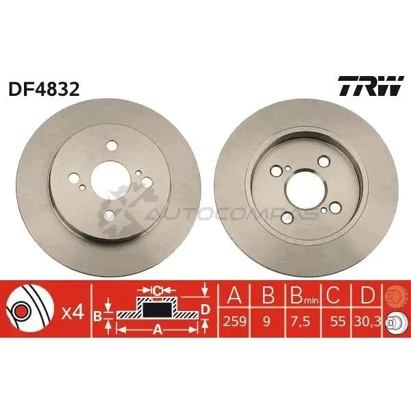 Тормозной диск TRW 3322937891726 1TV TSNZ 1524391 df4832 изображение 0