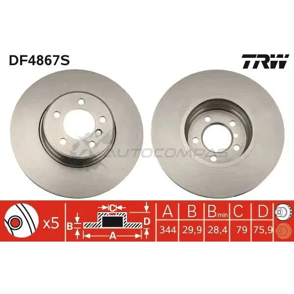 Тормозной диск TRW 1524415 3322937941674 df4867s CN IGX изображение 0