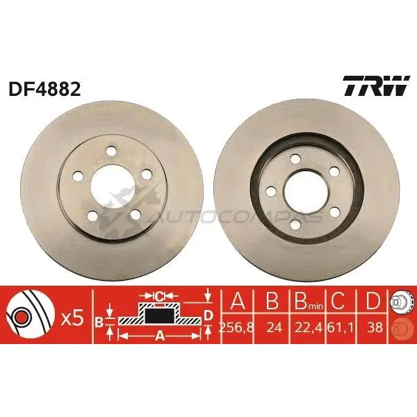 Тормозной диск TRW 1524423 df4882 Z KIF8O 3322937950591 изображение 0