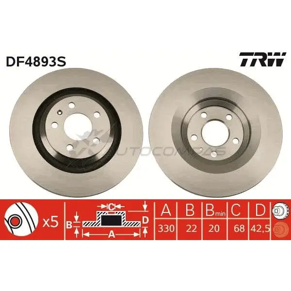 Тормозной диск TRW 1524429 IY YTJ df4893s 3322937950706 изображение 0