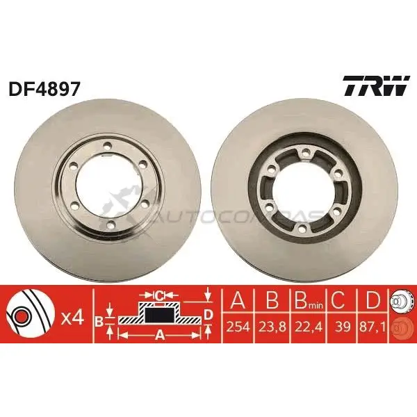 Тормозной диск TRW df4897 Z8E9 RE 1524431 3322937950744 изображение 0