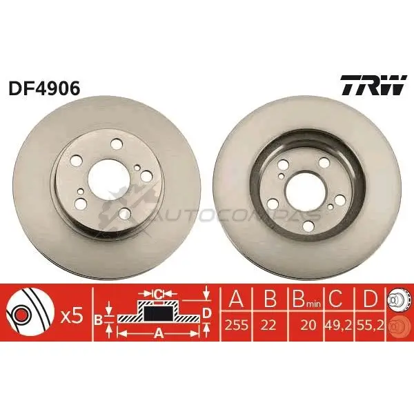 Тормозной диск TRW SH J6CL2 df4906 3322937950836 1524438 - Изображение 1