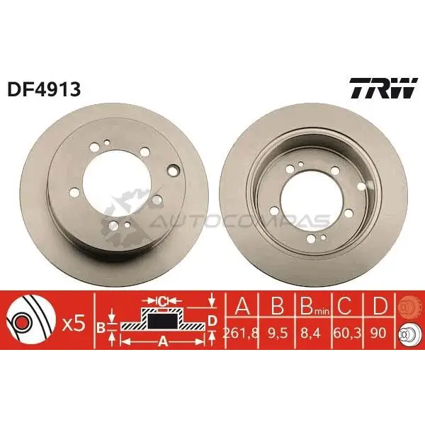 Тормозной диск TRW 1524442 3322937950904 VD8 ZTXB df4913 изображение 0