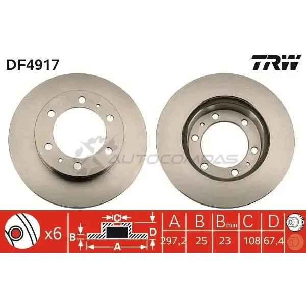 Тормозной диск TRW 1524446 DF4917 3322937950935 FH603 7 изображение 0