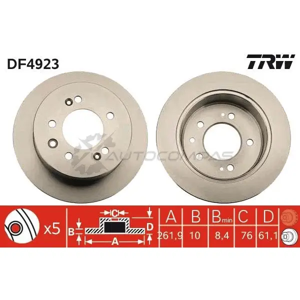 Тормозной диск TRW df4923 X7N4XJ B 3322937950997 1524450 изображение 0