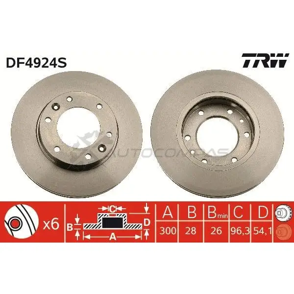 Тормозной диск TRW 1524451 df4924s 3322937951000 OFSTJ 3 - Изображение 1